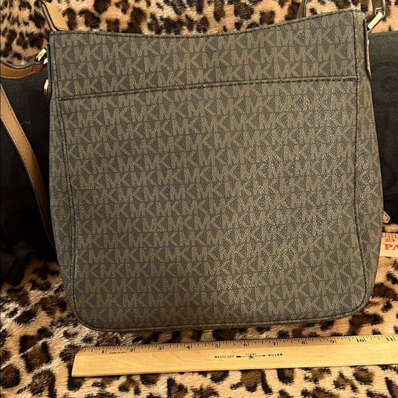 Michael Kors Dark Brown Monogram Shoulder Bag - Picture 1 of 5